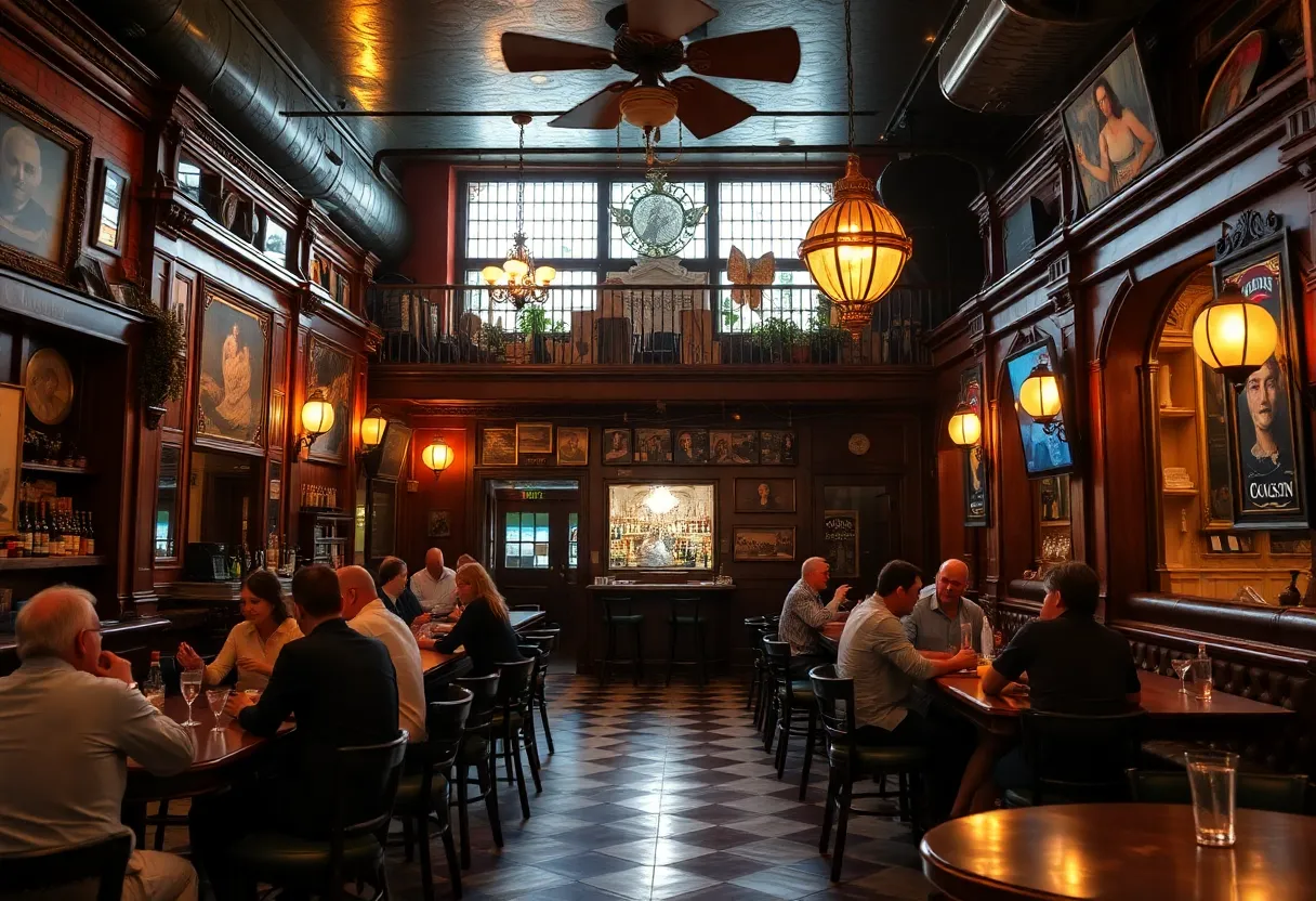 Historic bars showcasing vintage decor and patrons in San Antonio and Dallas.