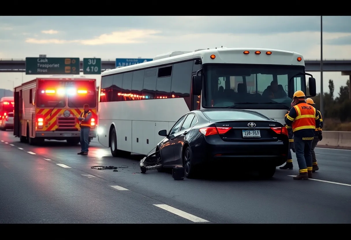 Emergency response to a serious crash on Interstate 35