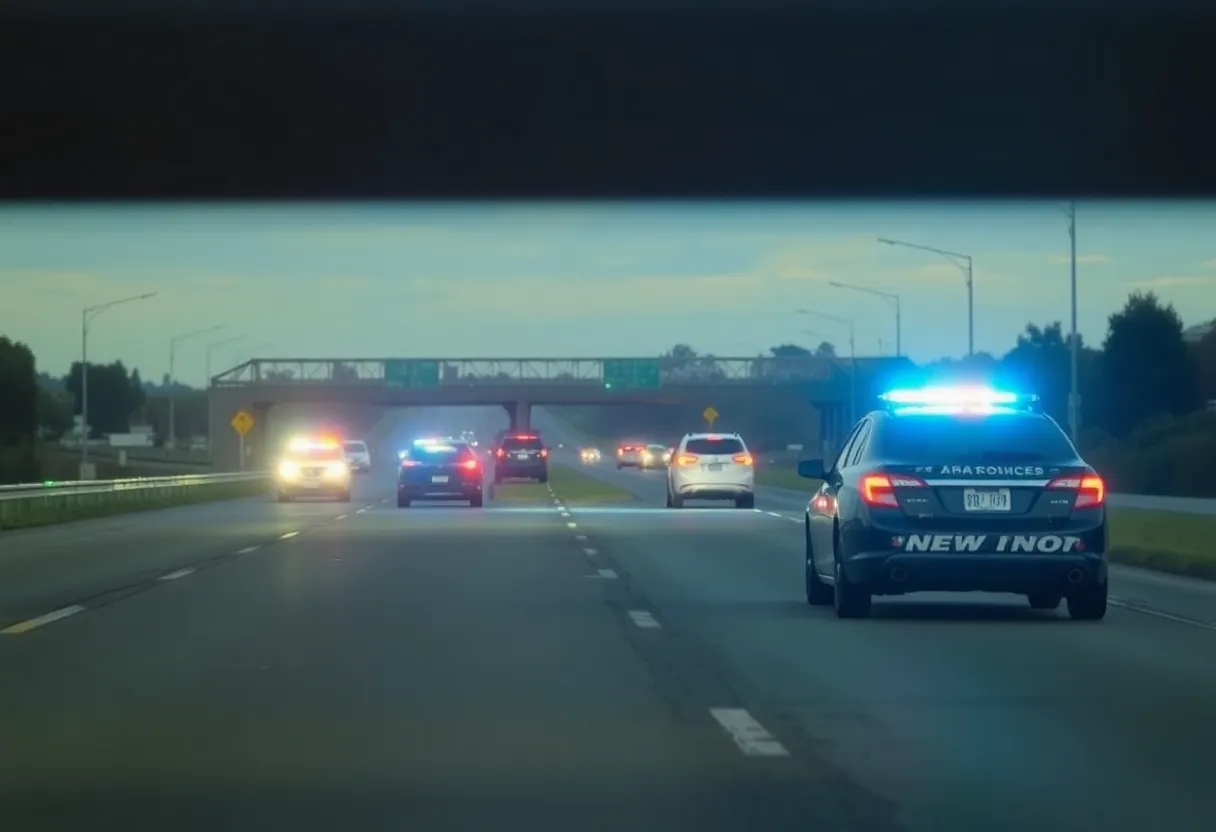 Police activity on Interstate 10 following body discovery