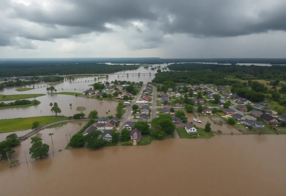 Emergency response teams conducting rescue operations during Kerr County flooding.