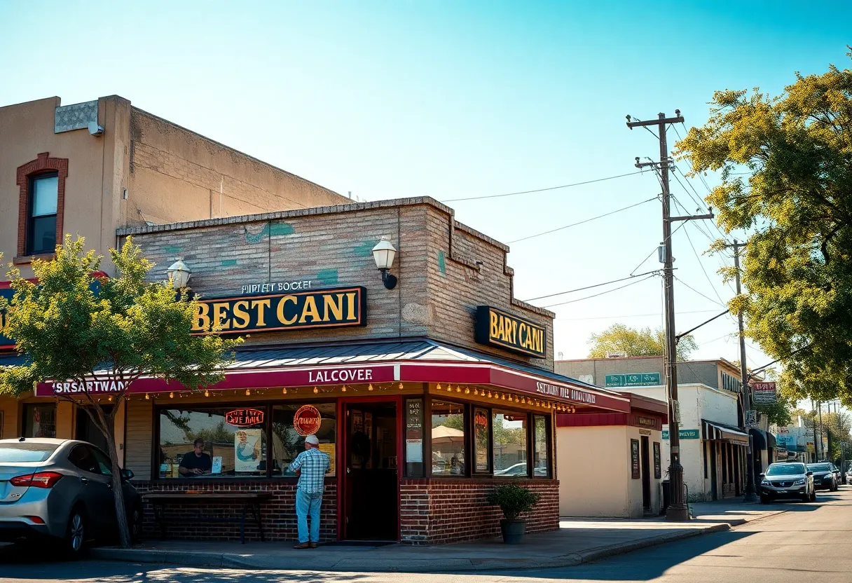 Exterior view of a local restaurant in San Antonio