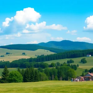 A serene landscape symbolizing community service and dedication