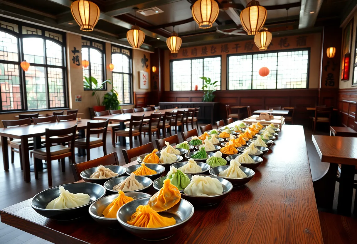 Dining area of Luscious Dumplings restaurant in San Antonio