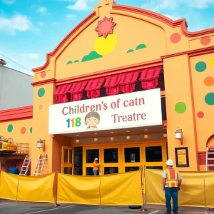 Renovation scene at Magik Theatre in San Antonio