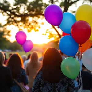 Balloon release memorial event for dog attack victim
