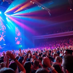 Crowd enjoying a concert at the Alamodome