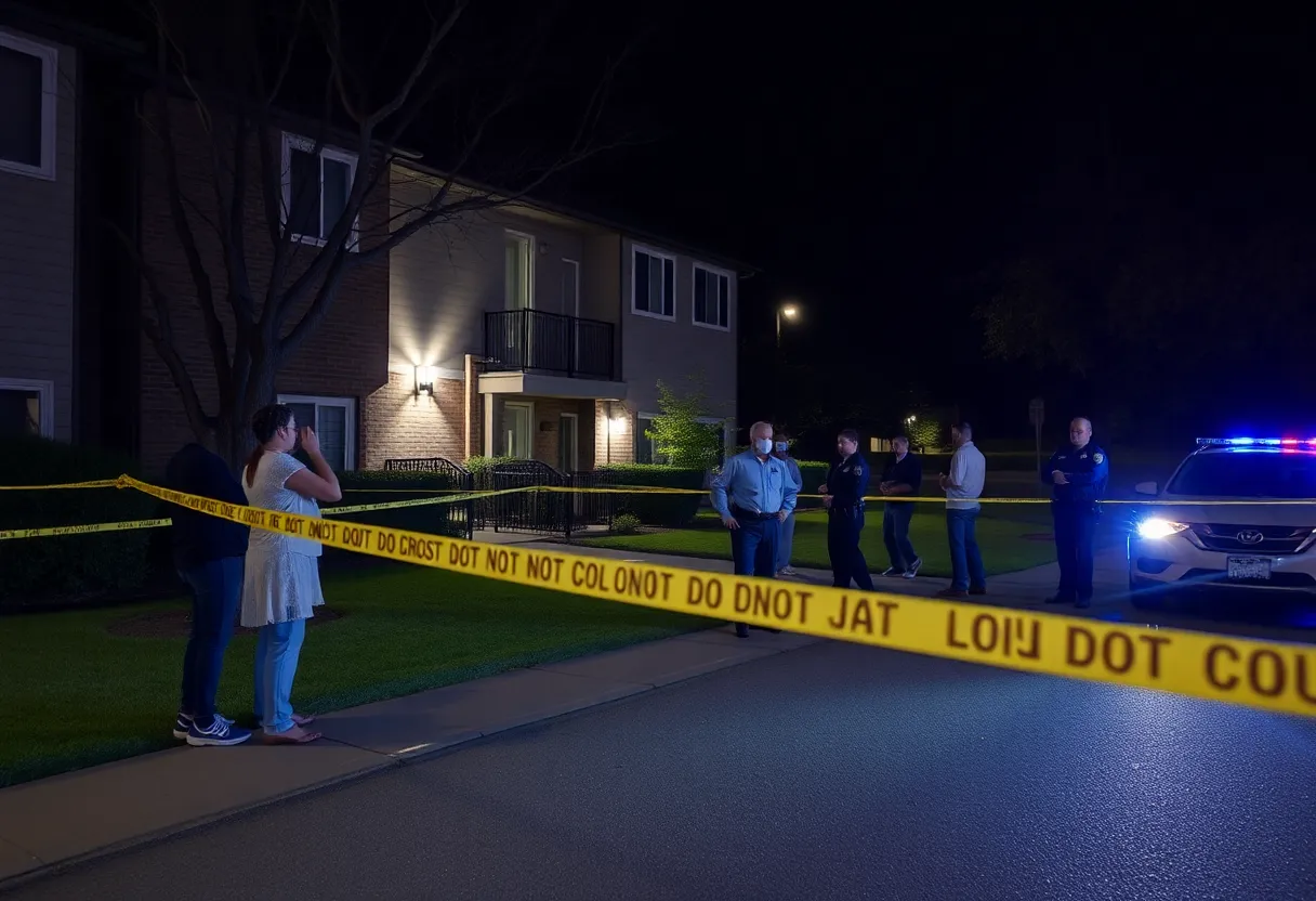 Police investigating a shooting scene at an apartment complex in San Antonio.