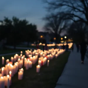 Community members gathering for a vigil in San Antonio