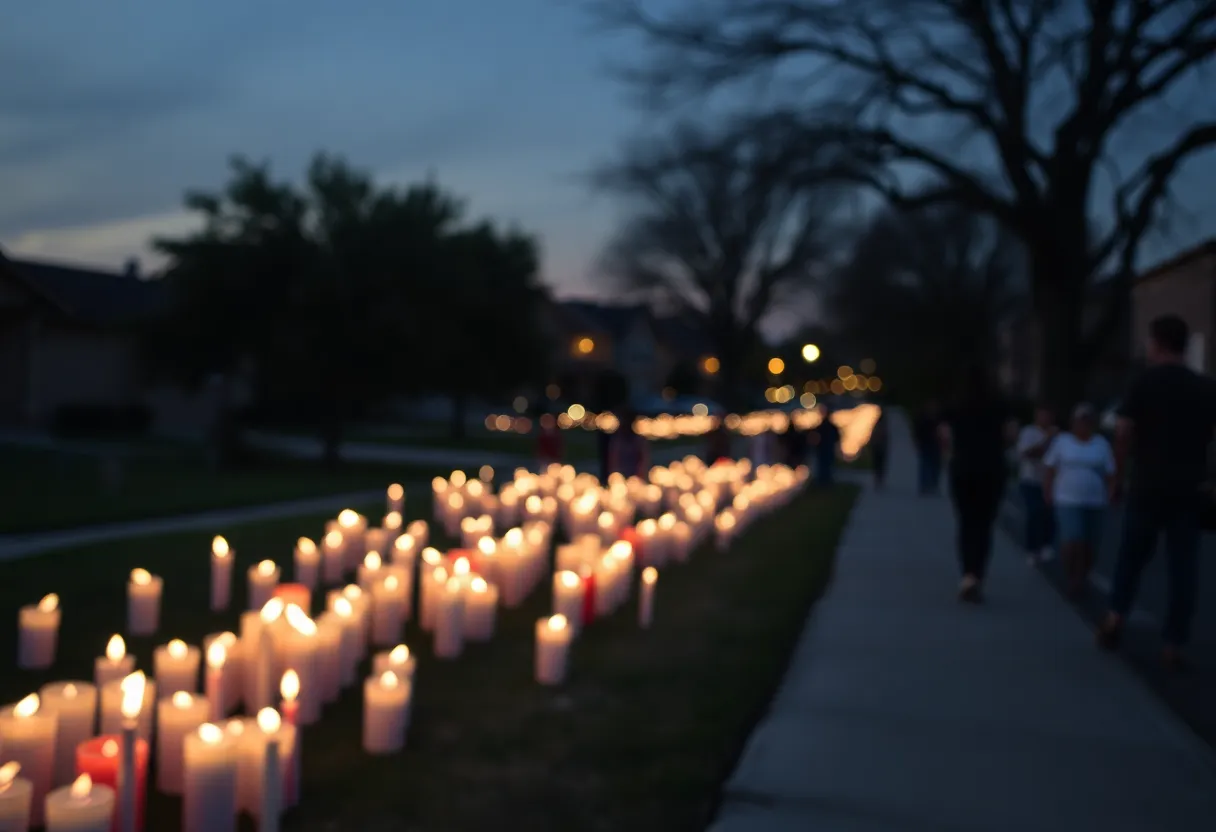 Community members gathering for a vigil in San Antonio