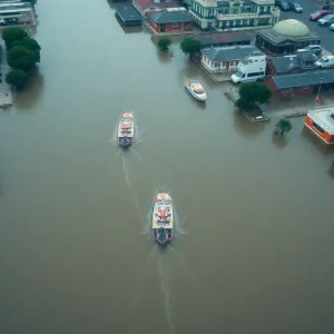 Rescue operations during flash flood in San Antonio