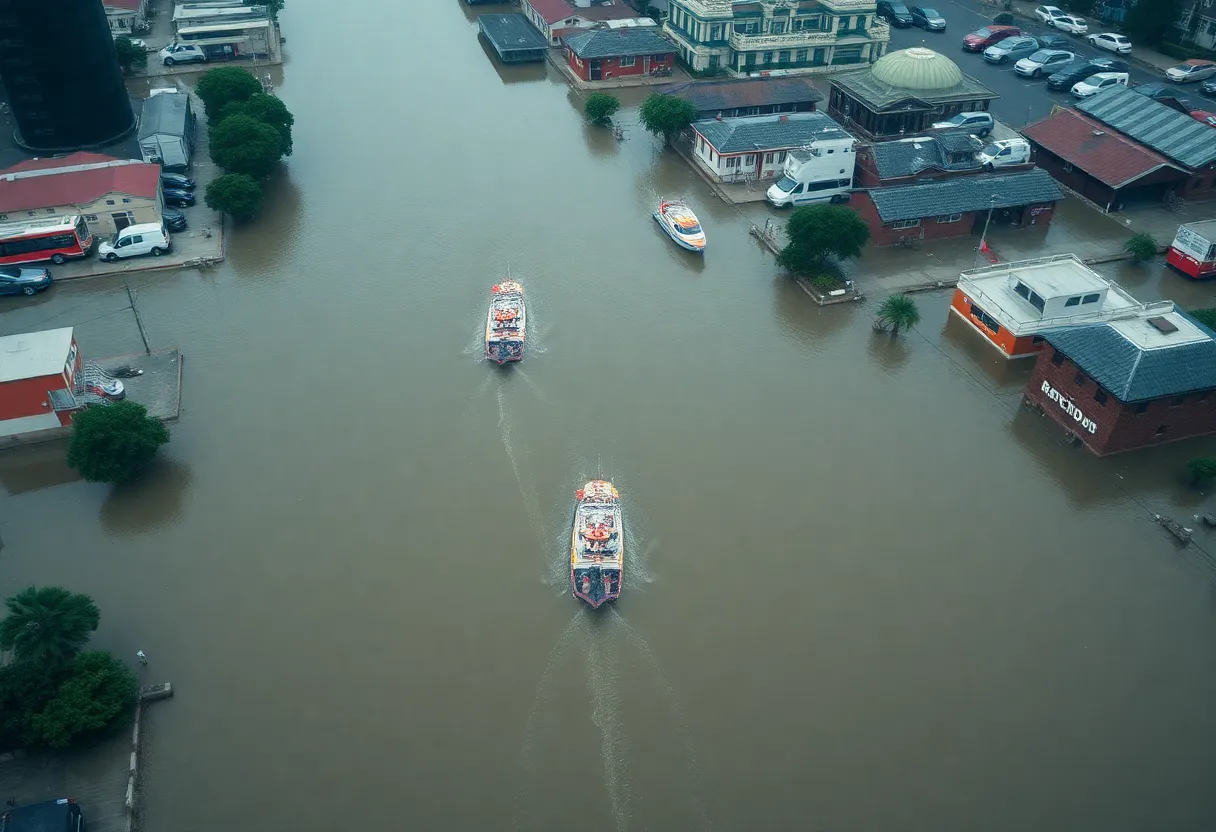 Rescue operations during flash flood in San Antonio