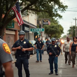 Police at the scene of a shooting in San Antonio