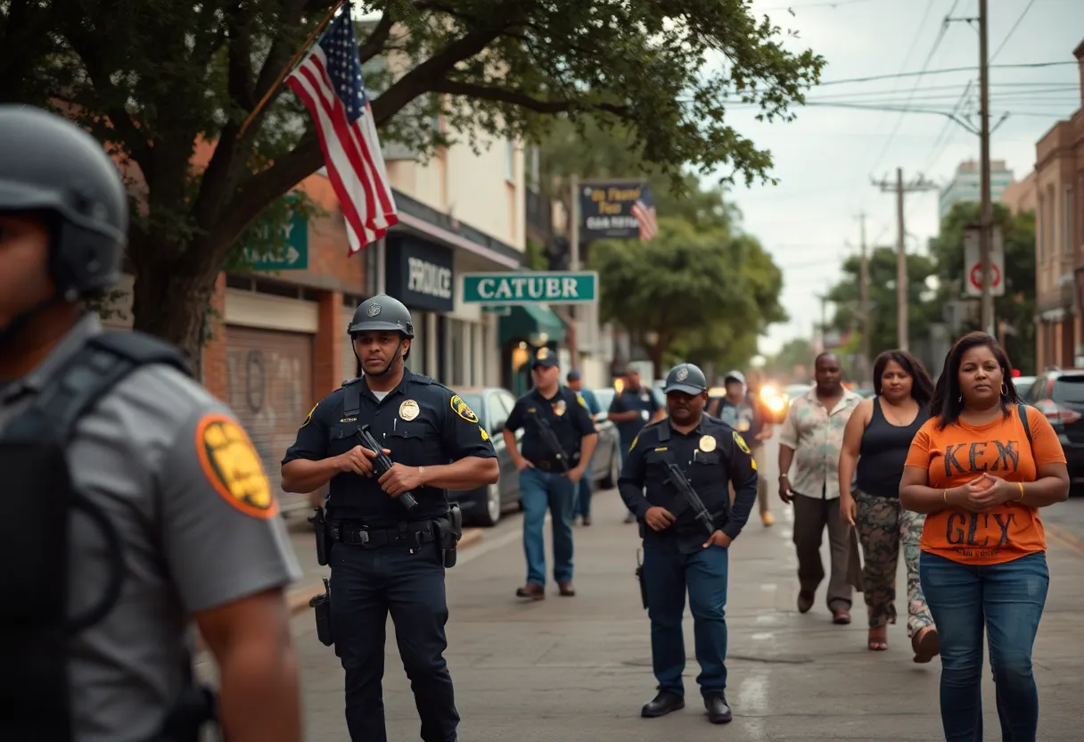 Police at the scene of a shooting in San Antonio