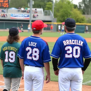 San Antonio Missions players in high school jerseys at a flood relief fundraiser