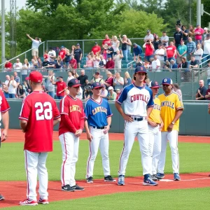 San Antonio Missions players in special jerseys during charity game