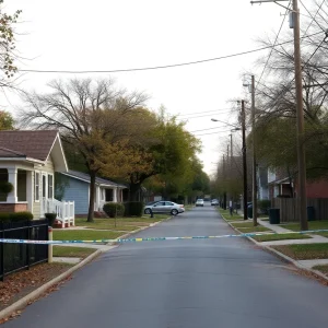 A quiet San Antonio neighborhood after a tragic incident.