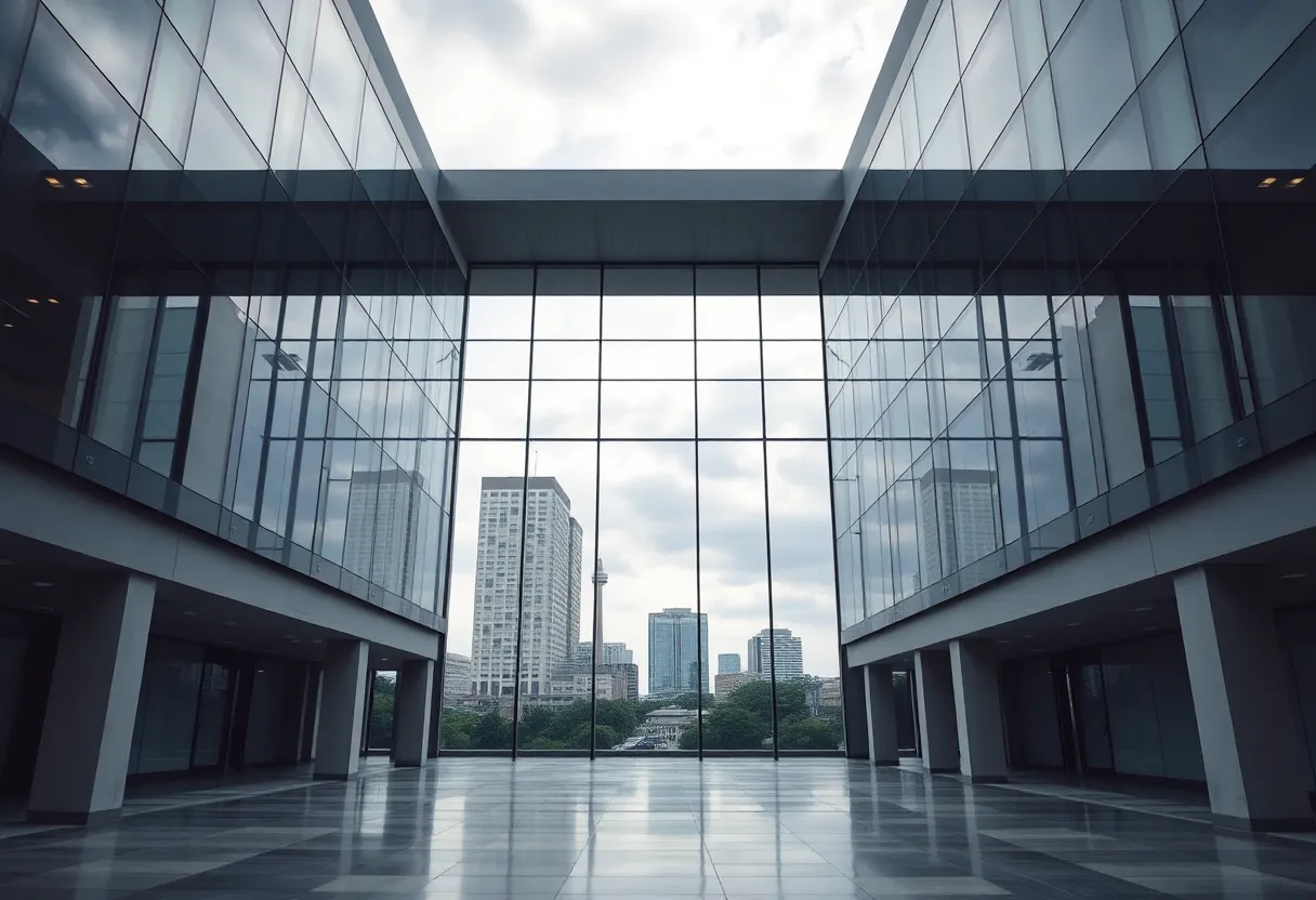 Vacant office space in a San Antonio office building