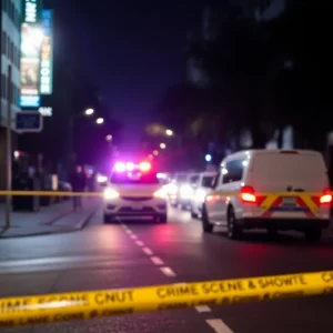 Police vehicles at a crime scene in San Antonio