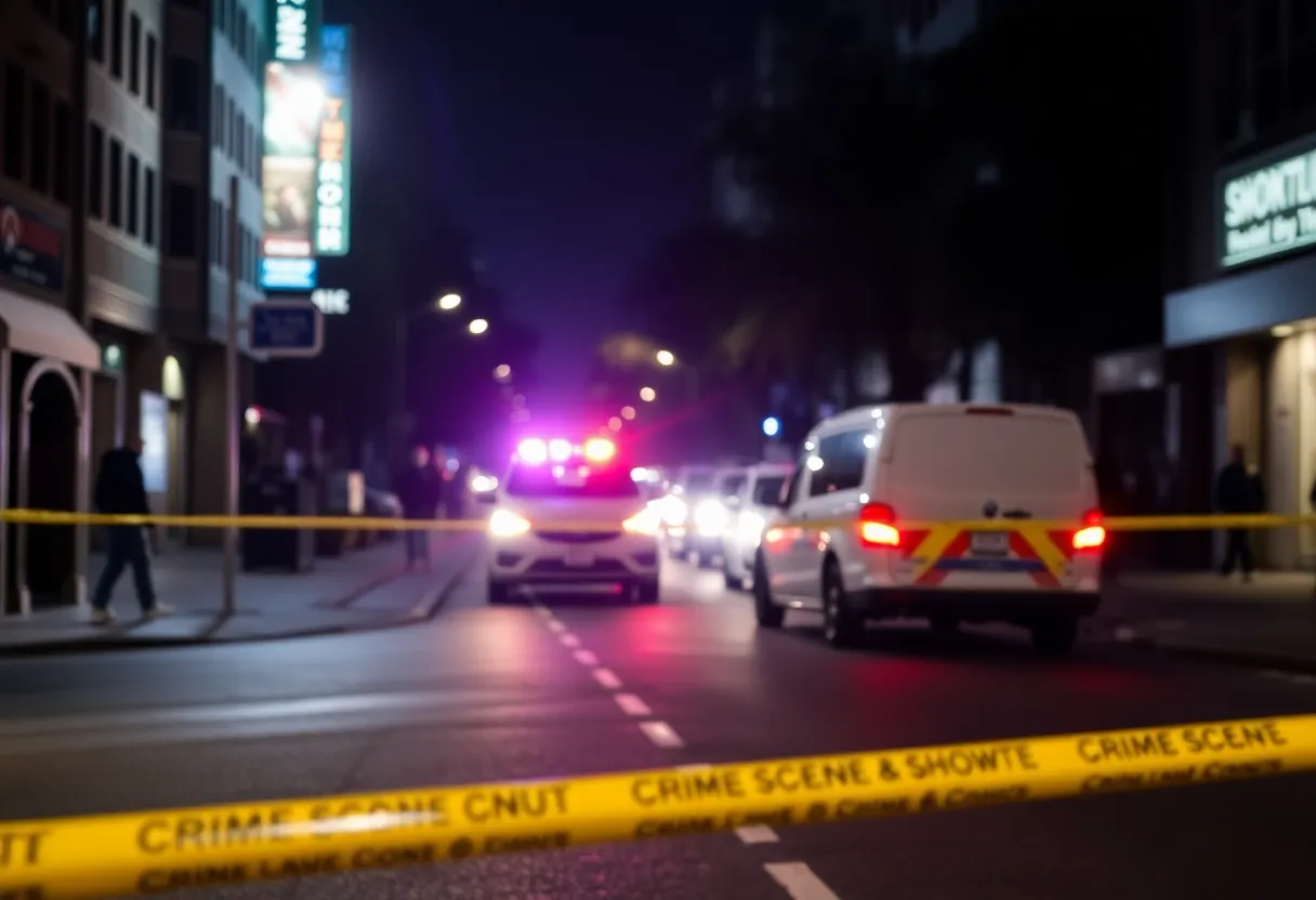 Police vehicles at a crime scene in San Antonio