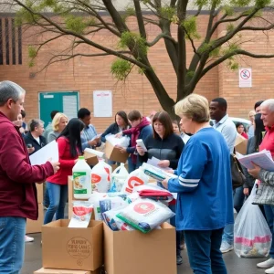 San Antonio schools unite for flood relief, showcasing community support and donations.