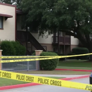 Police investigation scene in San Antonio apartment complex