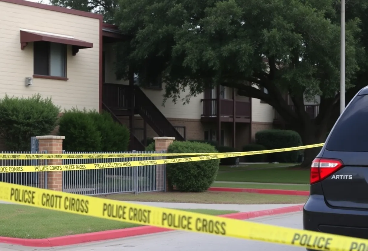 Police investigation scene in San Antonio apartment complex