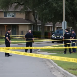 Police investigating the scene of a shooting in San Antonio.