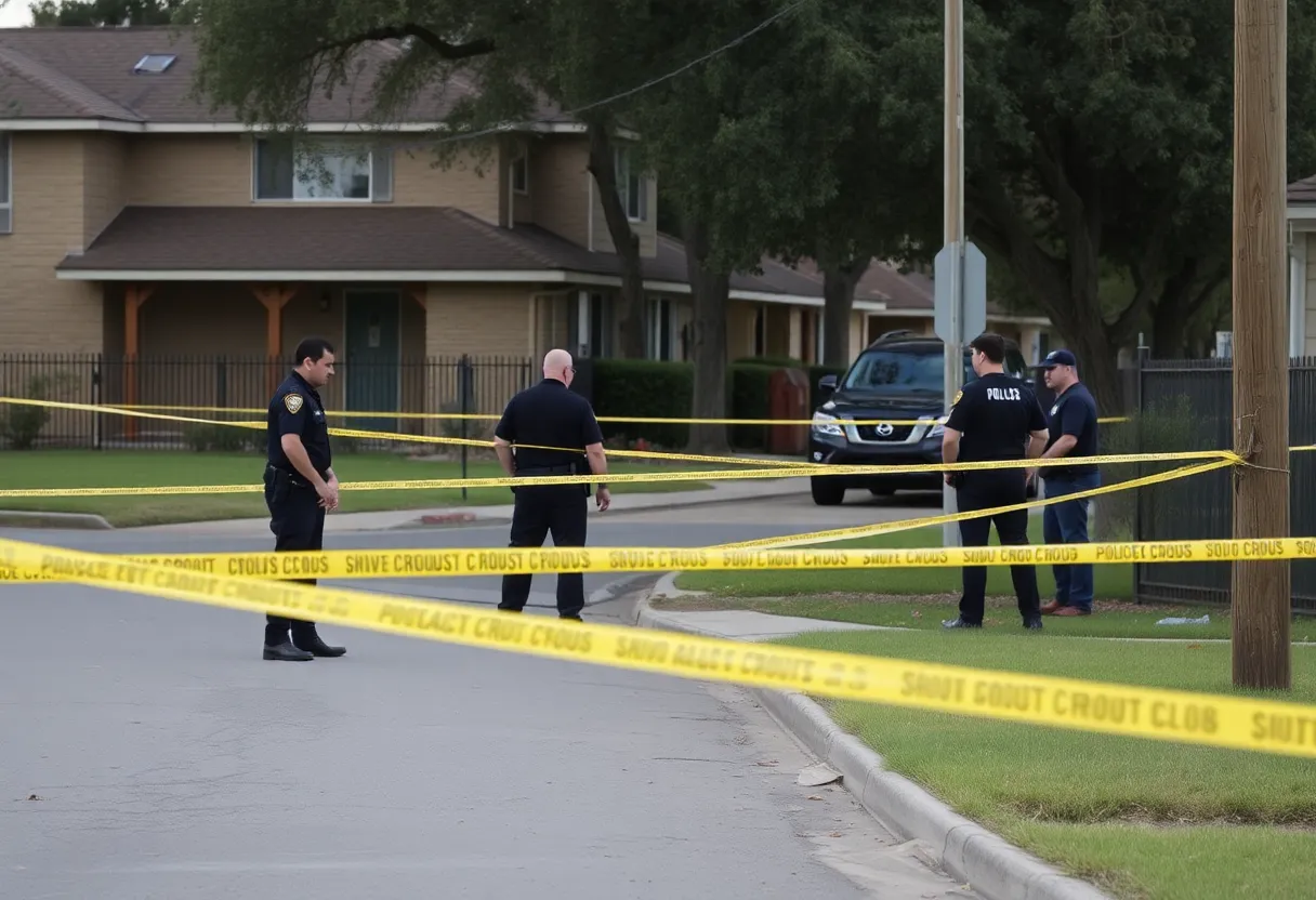 Police investigating the scene of a shooting in San Antonio.