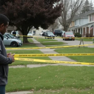Scene of a shooting incident in San Antonio with police presence