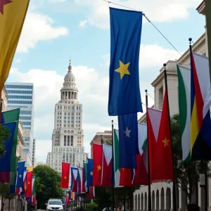 Diverse San Antonio cityscape celebrating new leadership.