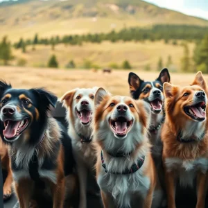 Dogs on a transport journey enjoying a scenic view