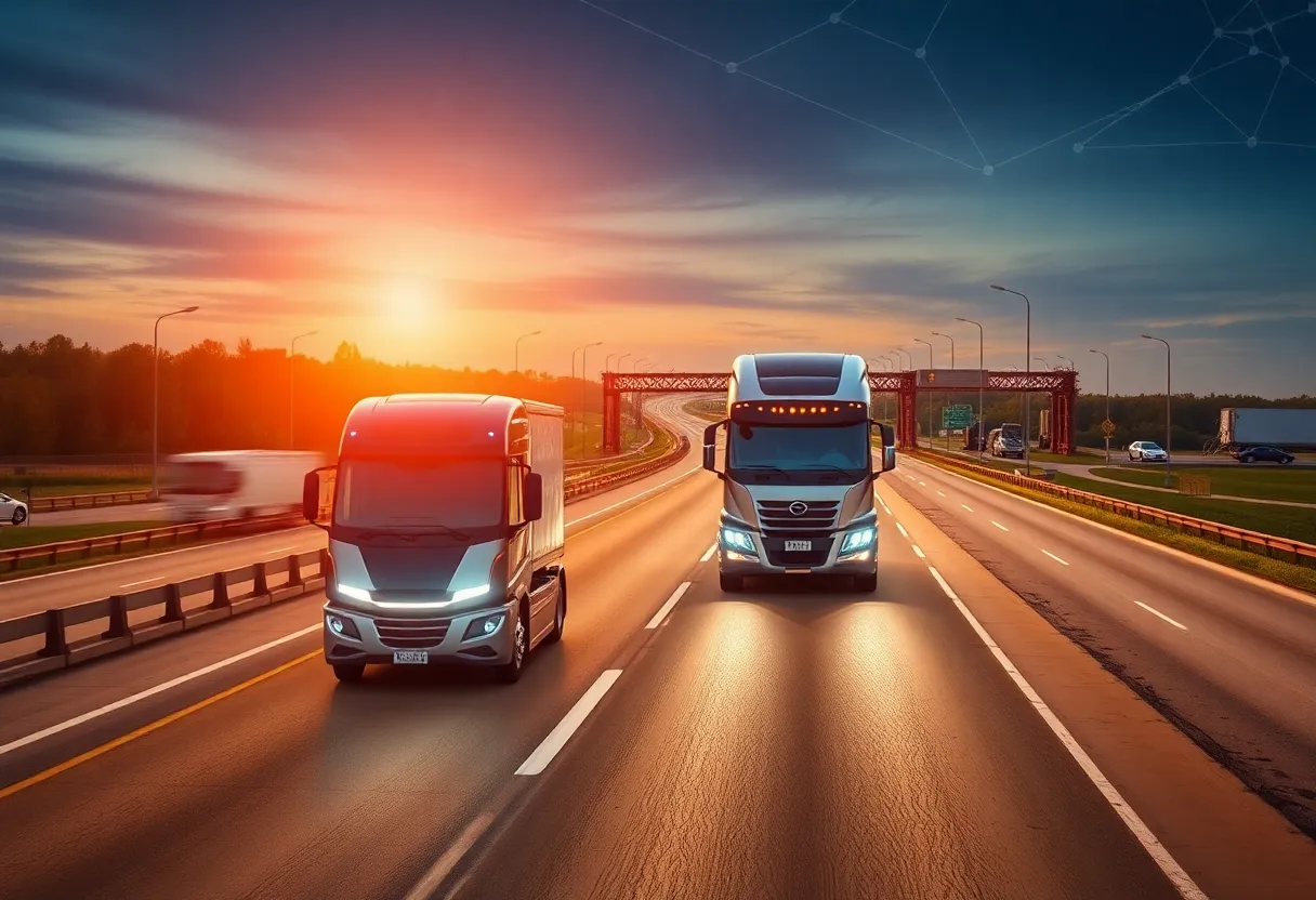 Self-Driving Truck on North Texas Highway