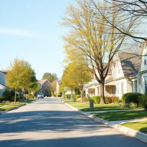 Tranquil suburban neighborhood in San Antonio