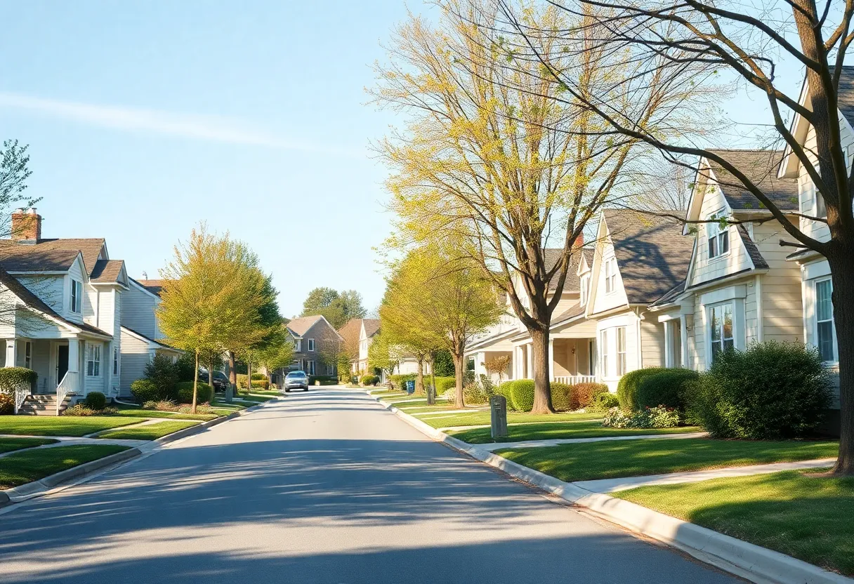 Tranquil suburban neighborhood in San Antonio