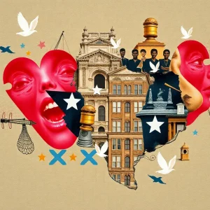 Abstract illustration depicting mental health challenges related to Texas abortion restrictions.