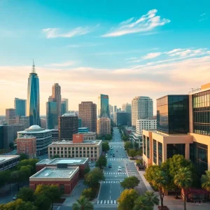 Cityscape of Texas cities known for attracting movers