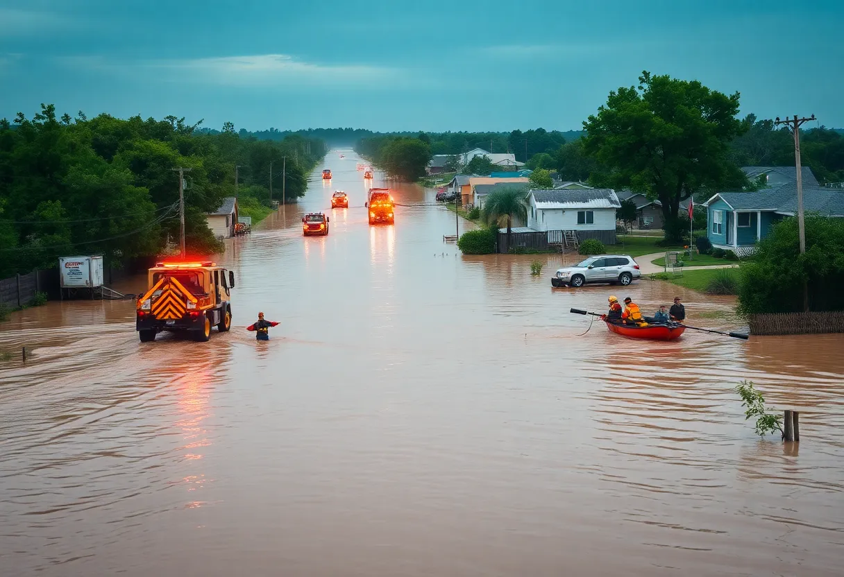 Rescue operations during Texas flood