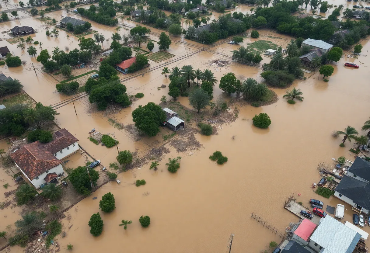 Rescue operations during Texas flash floods showing emergency responders