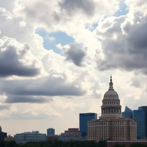Texas City Skyline with Government Buildings