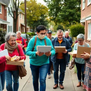 Volunteers delivering nutritious meals to seniors in a community setting.