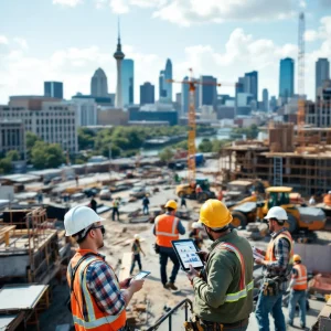 Construction site in San Antonio using the best project management software for contractors.