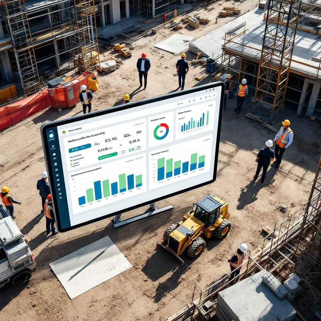 Construction site in San Antonio featuring leading accounting software tools.