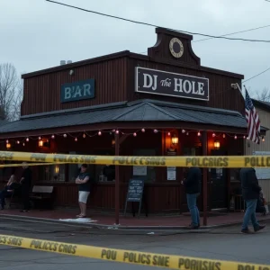 Police scene at Anaconda Bar after shooting incident