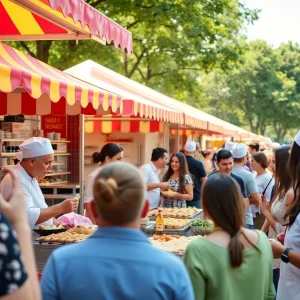 Crowd enjoying food at Austin Food Festival