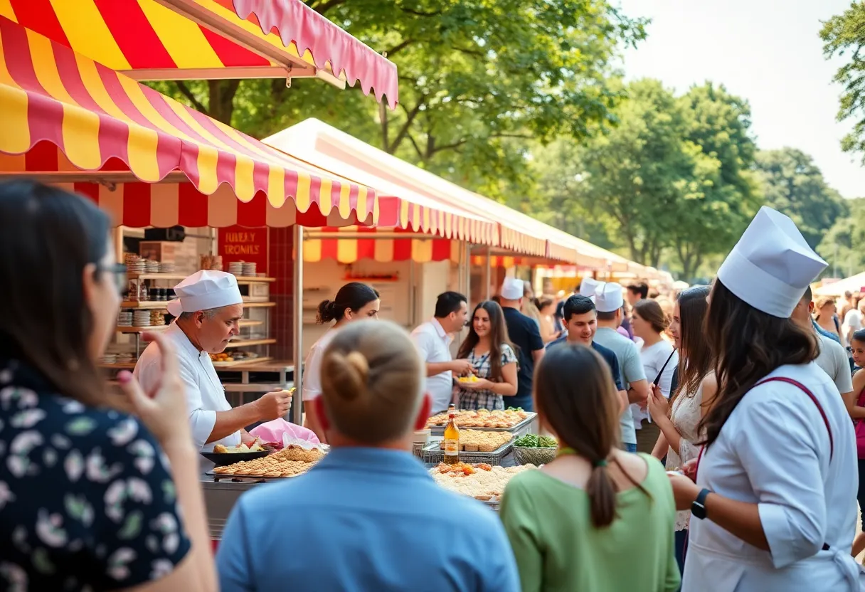 Crowd enjoying food at Austin Food Festival