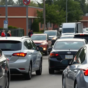 Heavy traffic during school pickup hours near IDEA Walzem