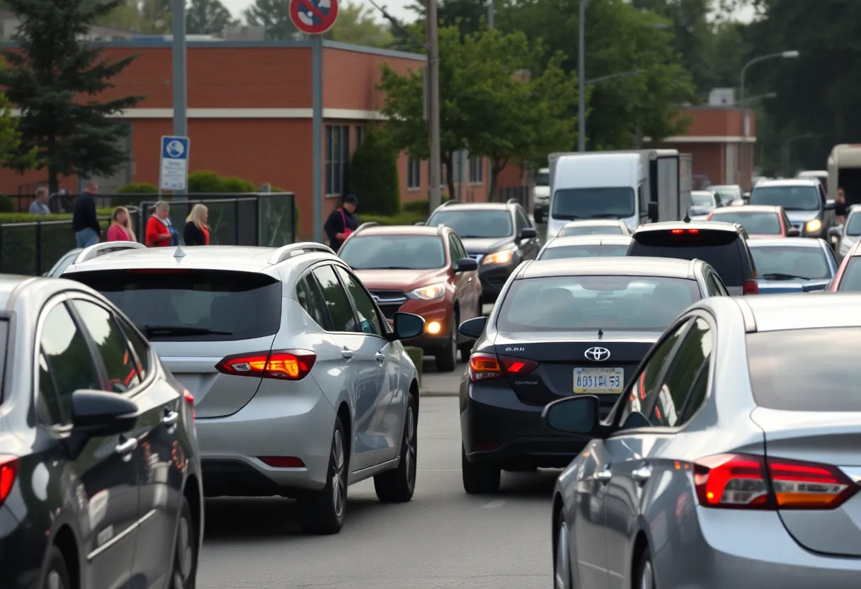 Heavy traffic during school pickup hours near IDEA Walzem