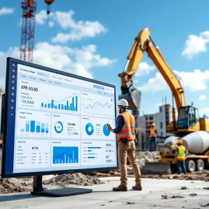 Construction site in San Antonio using the best ERP software for project tracking and management.