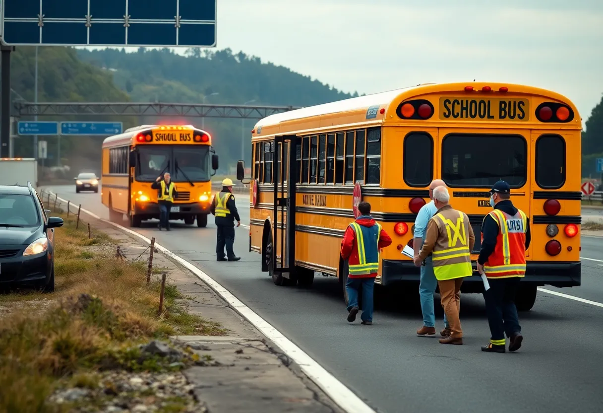 Scene of a bus collision involving North East ISD buses on U.S. Highway 281
