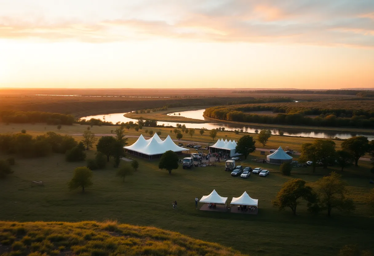 Scenic view of a ranch during the Cattle Country Music Festival
